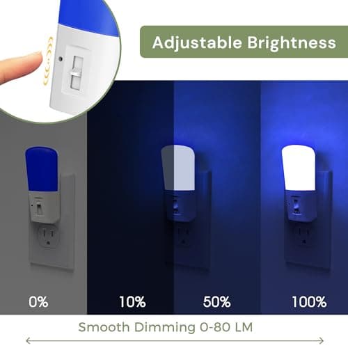 LOHAS-LED Blue Night Light Plug in, 2 Pack Dimmable LED Night Lights — view 2