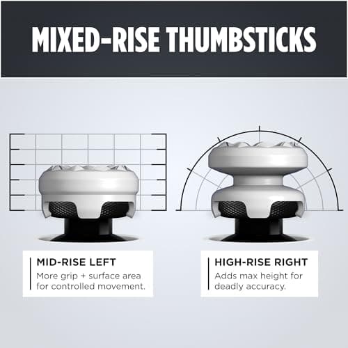 KontrolFreek FPS Freek Galaxy White for PlayStation 4 (PS4) and PlayStation 5 (PS5) | Performance Thumbsticks | 1 High-Rise, 1 Mid-Rise | White — view 5