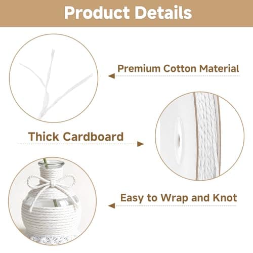 jijAcraft 328Ft Cotton String - 2MM White Butcher Cooking Bakers Twine, Food Safe Kitchen Twine, Craft String for Gift Wrapping, Macrame Decor, Gardening — view 2