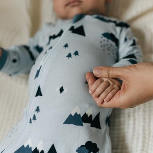 ZIPPYJAMZ Baby Sleepers, Organic GOTS Cotton Footed Onesies, Inseam Zipper for Quicker and Easier Diaper Changes - Little Adventurer (0-3 Months) — view 7