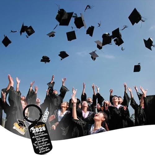 2026 Graduation for Him and Her - Inspirational Keychain & Necklace Set for High School and College Graduates | Class of 2026 Gift for Teen Boys, Girls, Senior High or University Grad Present — view 4