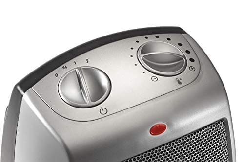 Lasko Desktop Electric Ceramic Space Heater with Adjustable Thermostat, 2 Heat Settings and Fan Only Mode, 9.2 Inches, Silver, 754200 — view 8