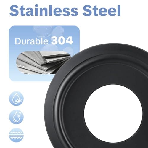 OFFO Stainless Steel Tub Spout Cover Ring, Universal Fit Faucet Hole Cover, Easy Snap-On Installation Decorative Trim Plate for Bathroom Tub Spout,Matt Black