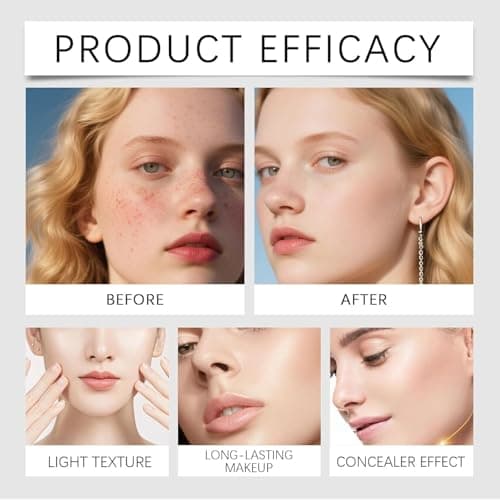 2 in 1 Korean Color Changing Foundation Stick with Brush, Cover Cream Stick Foundation, Medium to Full Coverage Dewy Finish Base Makeup, Moisturizing Makeup, for All Skin Types (Natural) — view 3