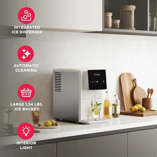 FRIGIDAIRE Countertop Crunchy Chewable Touchscreen Nugget Ice Maker, 33lbs per Day, Auto Self Cleaning, White — view 3