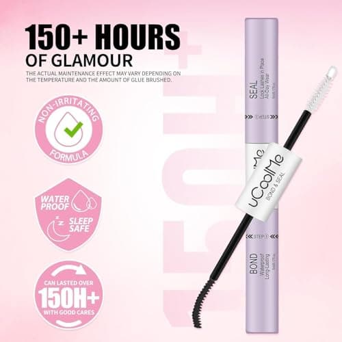 uCoolMe Lash Bond and Seal Waterproof 10ML for Lash Clusters 144Hours SuperStrong Long-Lasting Non-Irritating Eyelash Glue for DIY at Home(Black,10ML) — view 2