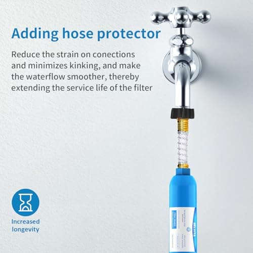 RV Inline Water Filter with Flexible Hose Protector,Dedicated for RVs and Marines,2 Pack Drinking & Washing Filter,Reduces Lead,Fluoride,Chlorine,Bad Taste & Odor — view 3