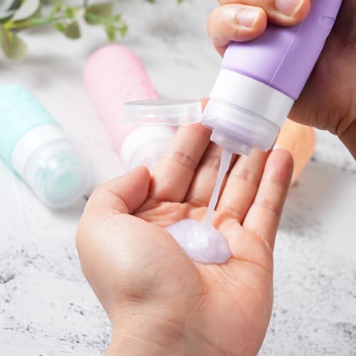 Zafit 18 Pack travel Bottles for Toiletries, TSA Approved Silicone Travel Containers Leak Proof Refillable Travel Accessories for Shampoo Conditioner Lotion Body Wash(Multicolored C) — view 5