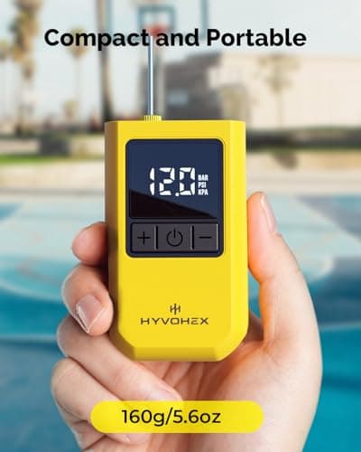 Ball Pump for Sports Balls, HYVOHEX Portable Electric Basketball Pump Ultra Fast Inflation, with Digital LED Display Air Pump for Balls, Preset Pressure with Ball Needle for Soccer, Volleyball — view 5