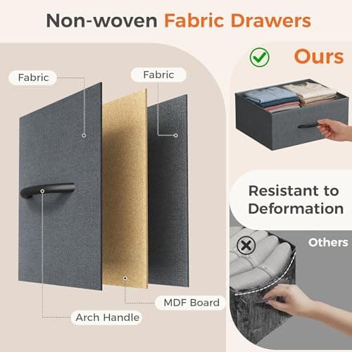 Sweetcrispy Dresser for Bedroom, 4 Drawer Storage Cabinet, Tall Nightstand — view 4
