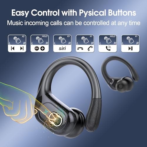 Wireless Earbuds 75hrs Bluetooth 5.4 Headphone Sport, 2026 Bluetooth Earbuds Stereo Deep Bass Over Ear Bud with Earhooks, ENC Noise Cancelling Mic, IPX7 Waterproof Earphone for Gym/Running/Workout — view 6