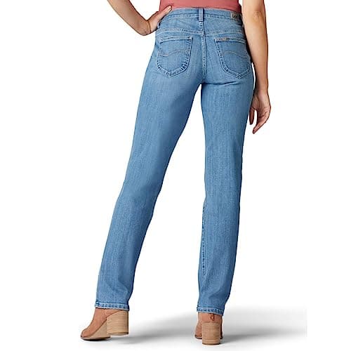 Lee Women's Relaxed Fit Straight Leg Jean, Inspire Blue, 14 Short