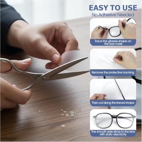 5 Pack Translucent Frosted Eye Patch for Glasses, Reusable Vision Patches for Lazy Eye, Amblyopia, Strabismus, Recovery Support — view 2