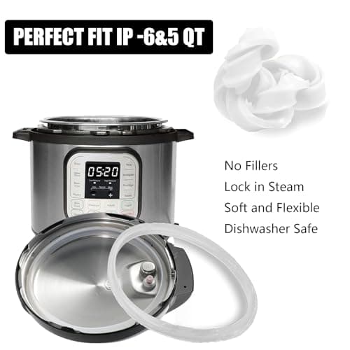 2 Pack Sealing Ring for Instant Pot 6 & 5 Qt - 3rd-Gen Upgraded Instant Pot Sealing Ring, Food-grade Silicone Accessories for InstantPot, Replacement Parts for InstantPot 6 & 5 Qt, BPA-Free, Clear — view 5