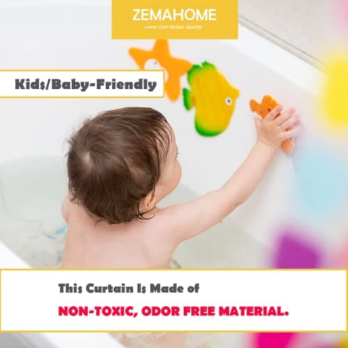 ZEMAHOME Clear PEVA Plastic Shower Curtain Liner Premium Light Weight 72" x 72" Transparent Bathroom Shower Showroom Curtain Liner with Rustproof Metal Gromments and Weighted Magnet — view 7