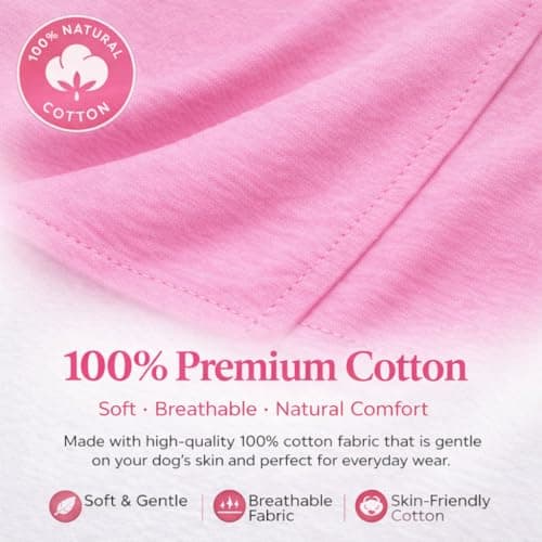 Lovelonglong Bulldog Clothes Dog Clothing Blank T-Shirt Tee Shirts for French Bulldog English Bulldog American Pit Bull Pugs 100% Cotton Skin Care Pink B-M