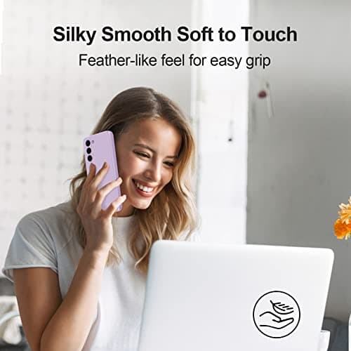 GiiYoon Case Compatible with Samsung Galaxy S23 Plus, Silky-Soft Touch Full-Body Protective Phone Silicone Case, Shockproof Cover with Microfiber Lining, Purple — view 5