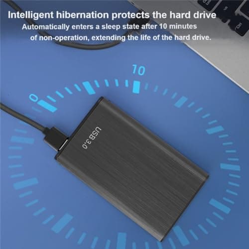 GUSMUBA External Hard Drive 2 TB, Portable Hard Drive HDD 2 TB, USB 3.0 Data Cable, Data Storage, Compatible with PC/Laptop/Mac os. （Black — view 5