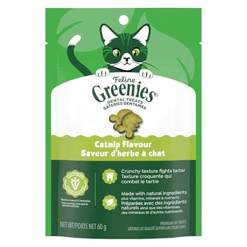 GREENIES Feline Cat Treats Adult Natural Dental Care, Catnip Flavour, 2.1oz. Pouch