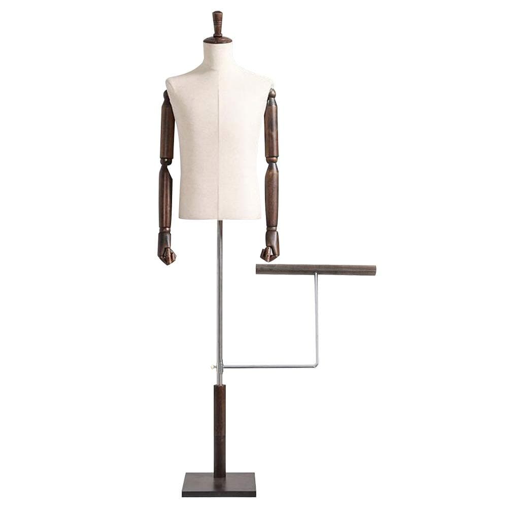 Soporte de torso ajustable para maniquí con brazo extraíble y soporte para zapatos para exhibición de ropa y joyas