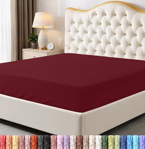Utopia Bedding Queen Fitted Sheet - Bottom Sheet - Deep Pocket - Soft Microfiber -Shrinkage and Fade Resistant-Easy Care -1 Fitted Sheet Only (Burgundy)