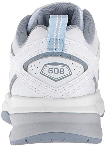 New Balance Women's 608 V5 Casual Comfort Cross Trainer, White/Light Blue, 9 — view 3