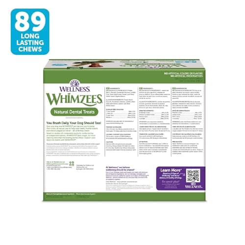 Wellness WHIMZEES Value Pack Natural Dog Dental Treat, Chews, Freshens Breath, Small Size, 47.1 oz Box, 89 Count — view 8