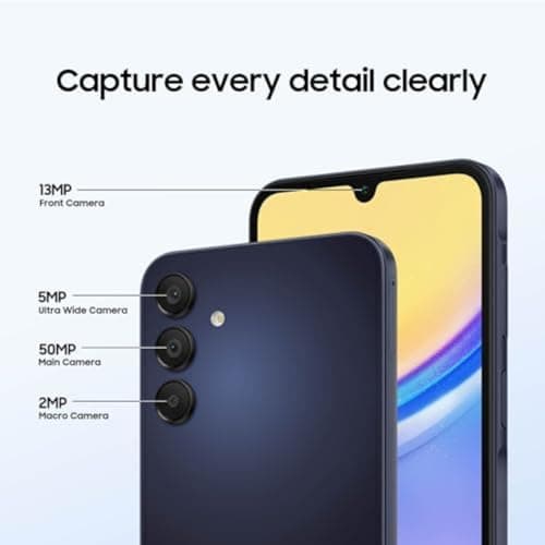 SAMSUNG Galaxy A15 5G A Series Cell Phone, 128GB Unlocked Android Smartphone, AMOLED Display, Expandable Storage, Knox Security, Super Fast Charging, Hi-Res Camera, US Version, 2024, Blue Black — view 5