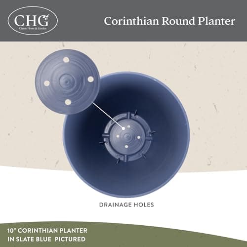 Classic Home and Garden 9413D-060 Corinthian Round Planter, 13", Cast Concrete — view 2