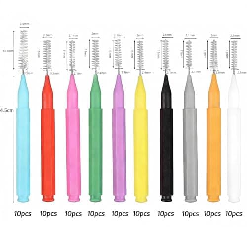 100PCS Interdental Brushes Between Teeth for Braces, Flossers Brush Cleaner, Orthodontic Flossers for Braces Cleaning Kit, Dental Teeth Cleaning Tools (10 Colors, Multiple Sizes — view 3