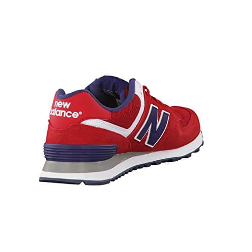 New Balance Unisex 574 V2 Lace-Up Sneaker,Red/Navy,Men 7.5 / Women 9 — view 7
