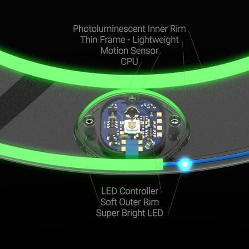 TOSY Flying Ring - 12 Monocolor LEDs, Super Bright, Lost Mode, Auto Light Up, Birthday Gift for Kid/Teen/Boy/Girl, Safe, Waterproof, Pool/Beach/Camping Toy (Green) — view 2