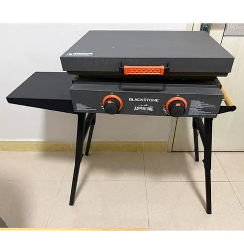 Foldable Griddle Stand Table for Blackstone 17" and 22" Tabletop Griddles, Adjustable Height Grill Stand with Side Shelf, Portable Outdoor Cooking Stand — view 3