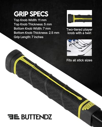 Buttendz Future Rubber Replacement Hockey Grip with Step Down Knob