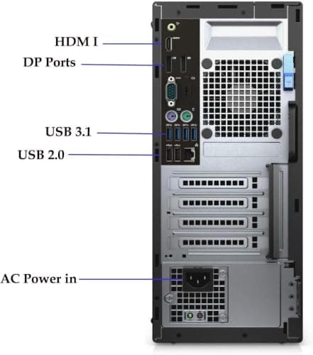 Dell OptiPlex 5050 Mini Tower, Intel Core i5-6500, 32GB DDR4 RAM, 512GB NVMe SSD + 2TB HDD, Built-in Intel AX200 WiFi 6 + Bluetooth, Wireless Keyboard and Mouse, Windows 11 Pro (Renewed) — view 2