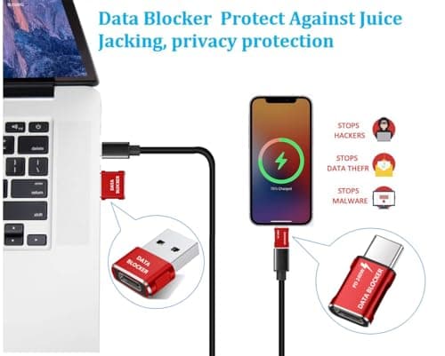 Data Blocker, USB C Data Blocker Protect Against Juice Jacking, 4-Kinds — view 2