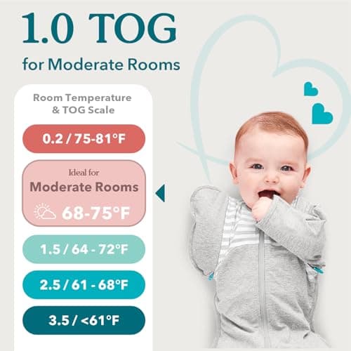 Love To Dream Swaddle UP, Sleep Sack 0-3 Months, Self-Soothing, Improves Sleep, Snug Fit Helps Calm Startle Reflex, Baby Essentials Must Haves Newborn, 1.0 TOG, 8-13 lbs, Oatmeal — view 3