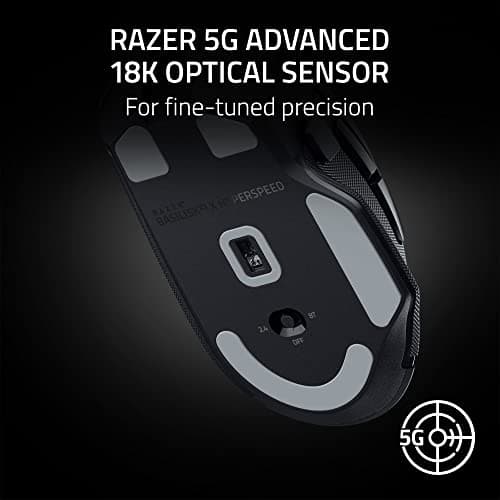 Razer Basilisk V3 X HyperSpeed Wireless Gaming Mouse: Up to 285 Hr Battery - 18K Optical Sensor - Mechanical Switches - Chroma RGB - 9 Programmable Controls - Black — view 4