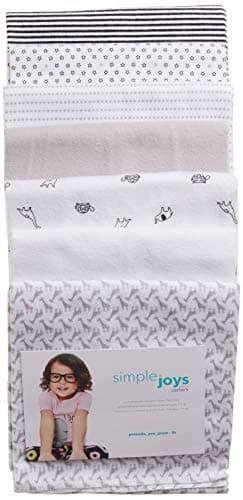Simple Joys by Carter's Baby Unisex 7-Pack Flannel Receiving Blankets, Gray/White/Black, One Size — view 2