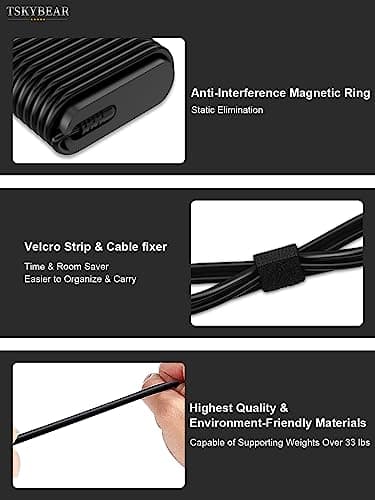 TSKYBEAR 65W USB-C Laptop Charger Compatible with Dell Latitude 5420 5430 5520 5540 5400 7420 7430 7320 7410 7440 5530 5410, XPS 13 9360 9370 9380, Chromebook 3100 3110 3400 Type C Power Cord — view 4