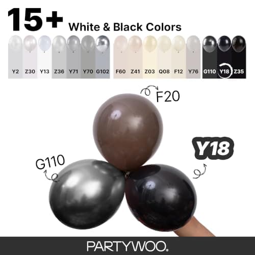 PartyWoo Black Balloons 50 pcs 12 Inch Latex Helium Matte Black Balloons for Baby Shower Birthday Graduation Casino Race Car Anniversary Retirement Pirate Gaming Theme Party Decorations Black-Y18 — view 3
