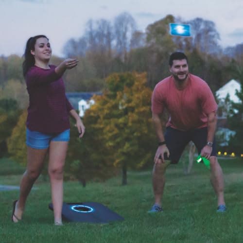 EastPoint Light-Up Cornhole Board Set - 24 x 18 in, 8 Cornhole Bags - Built-in LED Lights for Outdoor Games - Foldable with Carry Handles for Backyard Games - Integrated Return for Bean Bag Toss — view 5