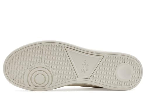 POLO RALPH LAUREN, Mens, Heritage Court II Leather Sneakers, Deckwash White/Bone, 9.5, Medium — view 4