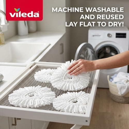 Vileda EasyWring Mop Head Refill (Pack of 1) | Machine Washable & Reusable Mop Refills | Spin Mop Replacement Head | Safe and Effective on All Floor Types | Use for Mopping or Dusting — view 5
