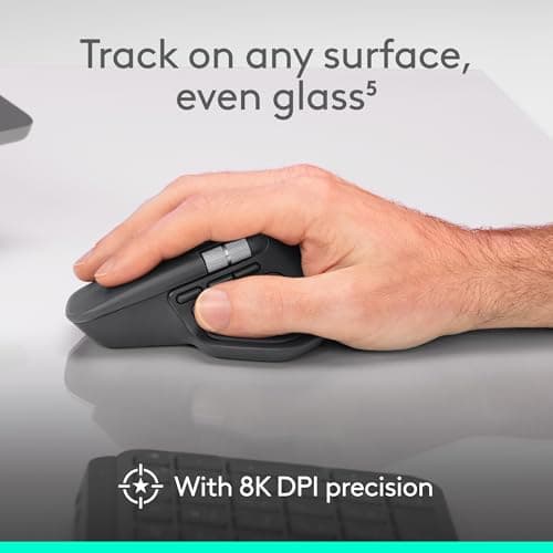Logitech MX Master 4, Ergonomic Wireless Mouse with Advanced Performance Haptic Feedback, Ultra-Fast Scrolling, USB-C Charging, Bluetooth, Windows, MacOS - Graphite — view 5