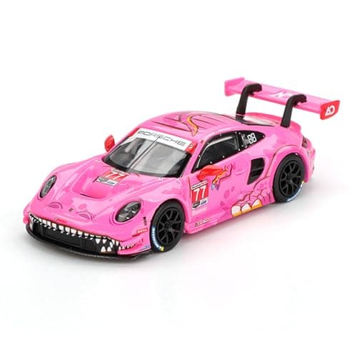 Diecast Model Car Compatible for Porsche 911 GT3 R #77 AO Racing 2024 IMSA Road America (Pink) Limited Edition Mini GT 1:64 Scale Blister Pack MGT01052