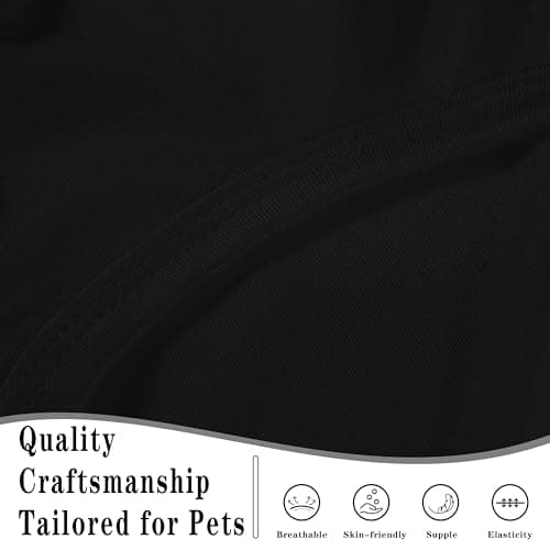 2 Pack Solid Color Dog Shirts - Lightweight, Quick Dry, Breathable Pet T-Shirts for Small to Large Dogs - Stretchy, Durable, Ideal for All Seasons and Holidays.Black White M — view 3