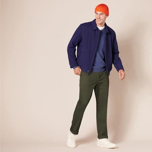 Amazon Essentials Men's Slim-Fit Casual Stretch Khaki, Olive, 33W x 30L — view 7