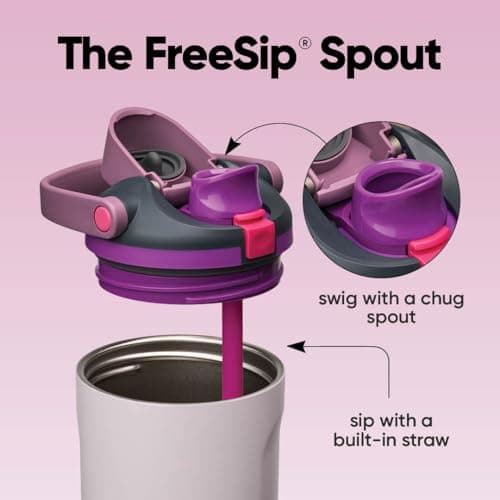 Owala FreeSip Sway Insulated Stainless Steel Water Bottle with Two-Way Spout, Built-In Straw and Bucket Handle, Made for Travel, School, and Sports, 40oz, BPA Free, Leak Proof, Dreamy Field — view 2