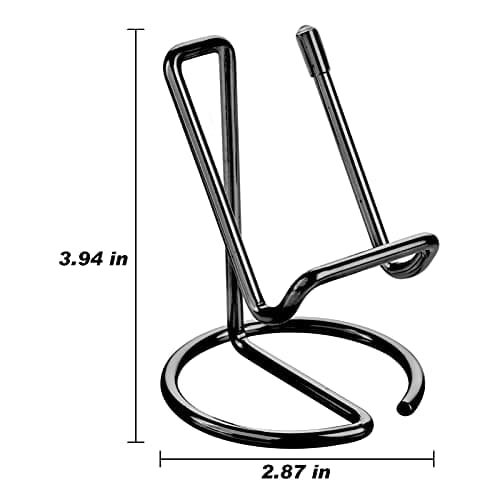ROPOSY Cell Phone Stand for Desk, Cute Metal Black Cell Phone Stand Holder Desk Accessories, Compatible with All Mobile Phones, iPhone, iPad